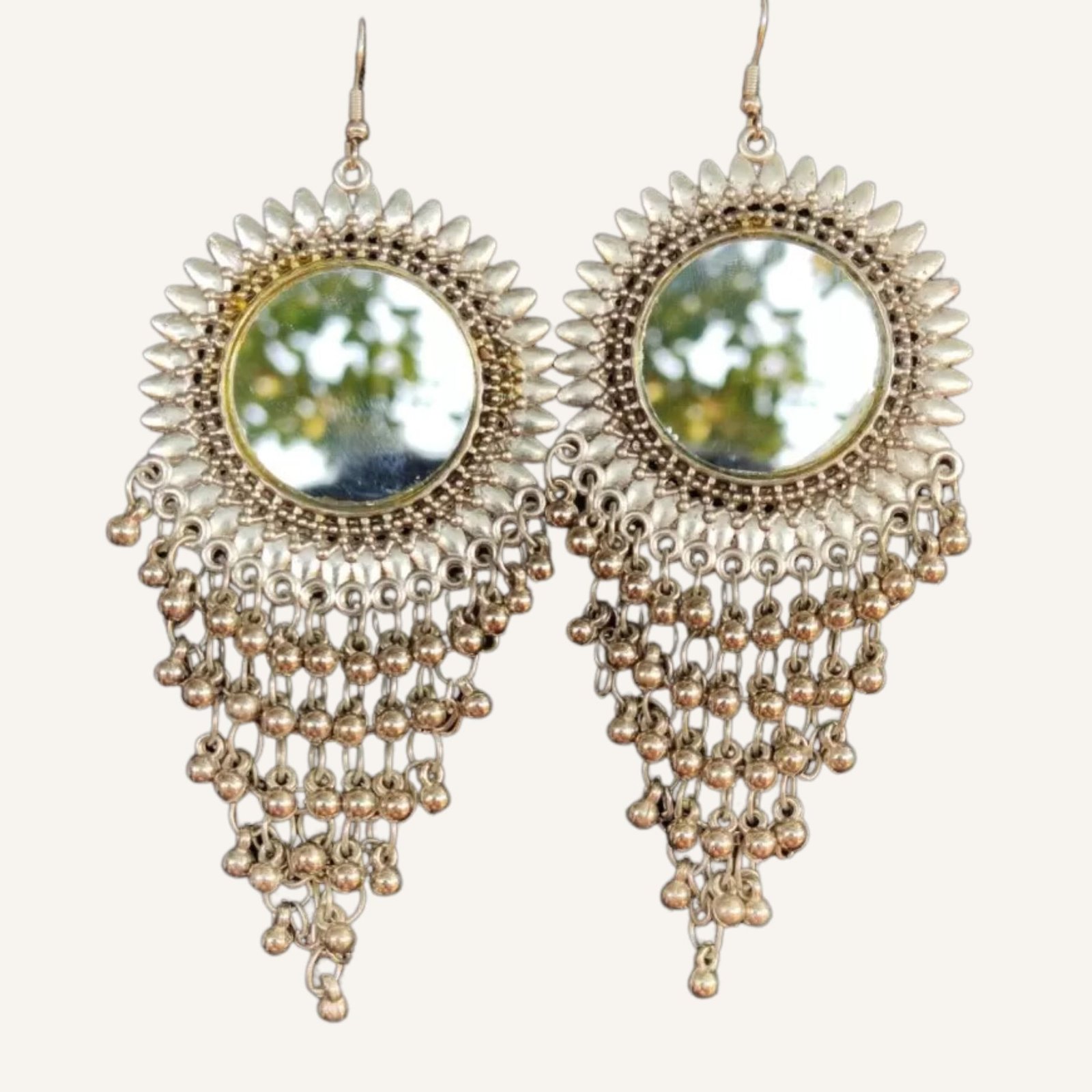 Grabwhole Trendy Oxidised Silver Circle Earrings for Office, Party, Wedding