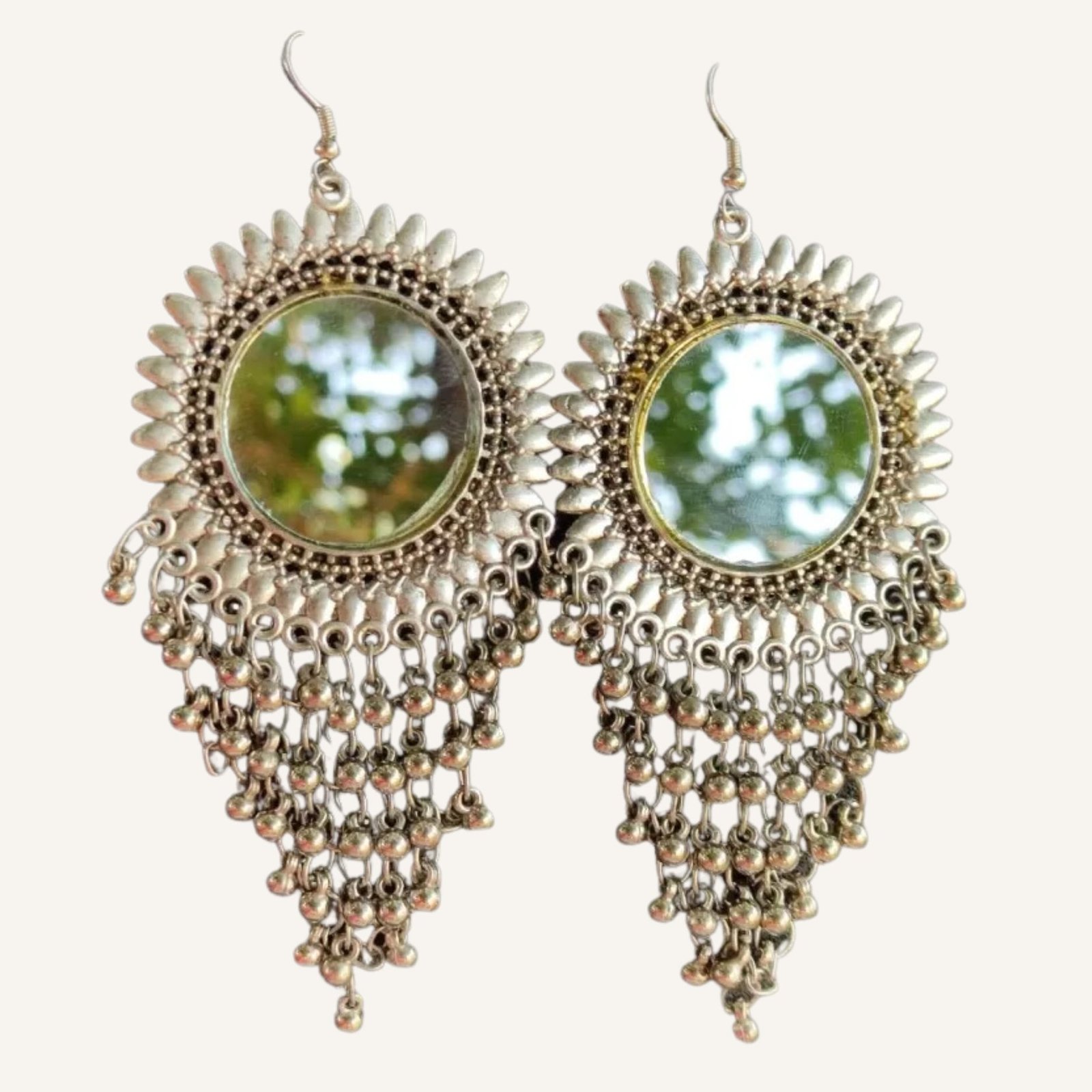 Grabwhole Trendy Oxidised Silver Circle Earrings for Office, Party, Wedding