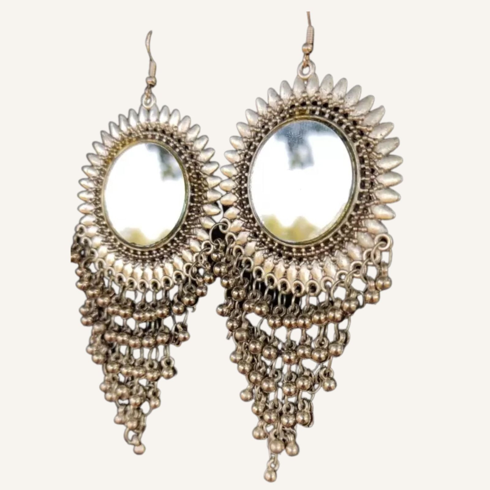 Grabwhole Trendy Oxidised Silver Circle Earrings for Office, Party, Wedding