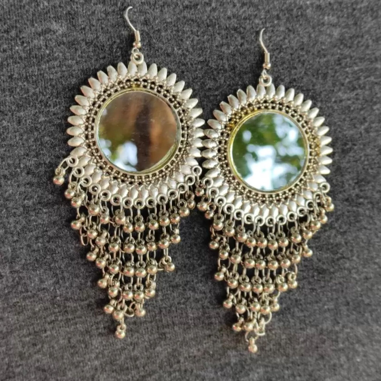 Grabwhole Trendy Oxidised Silver Circle Earrings for Office, Party, Wedding