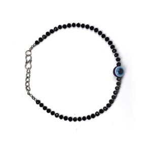 grabwhole Stylish Evil Eye Anklets for Girls & Women | Silver Plating | Adjustable Size