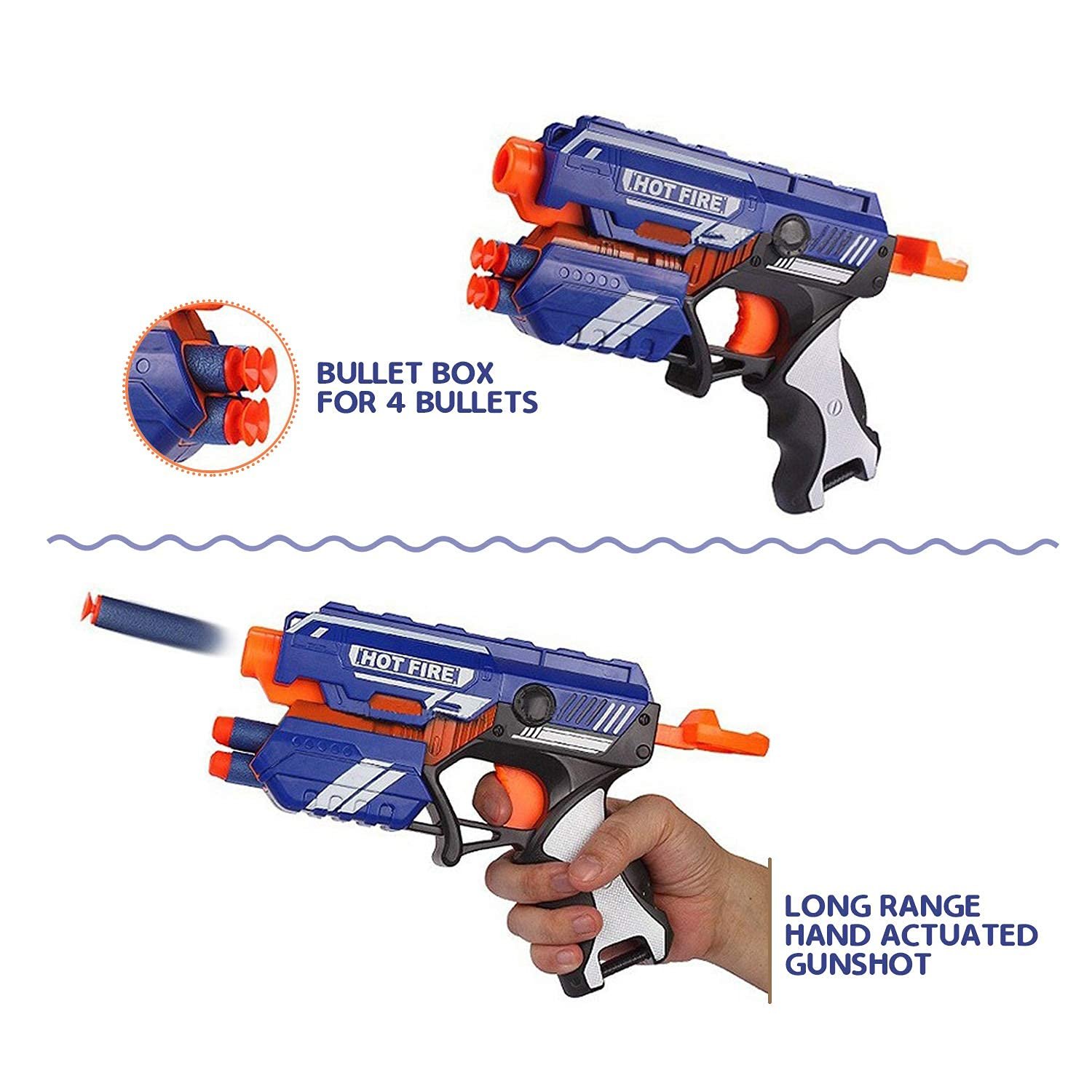 Hot Fire Soft Bullet Gun: Blaze Storm, Fun Target Shooting Game (10 Foam Bullets) - Image 3