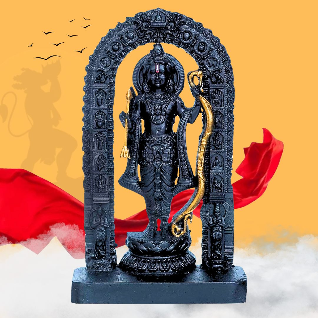 Ram Lalla Murti – Ayodhya Mandir Idol for Car Dashboard, Home Temple & Office Décor | Shree Ram Showpiece for Spiritual Protection & Gifting