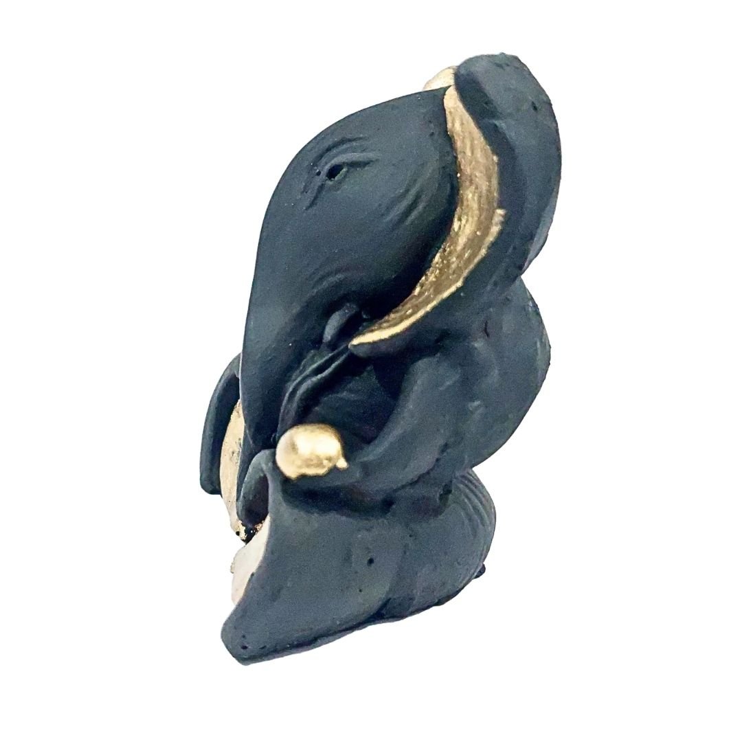 Ganesha Idol Showpiece for Home Decor & Car Dashboard – Golden Black Decorative Ganesh Statue (3.5") - Image 3