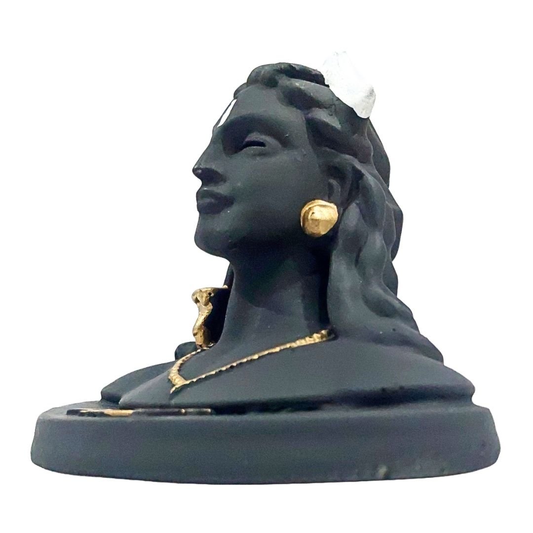Adiyogi Lord Shiva Statue with Rudraksh Mala – Resin Idol for Car Dashboard, Home Decor & Pooja – Mahadev Murti Gift for Shivratri & Office Decor (Matte Black) - Image 5