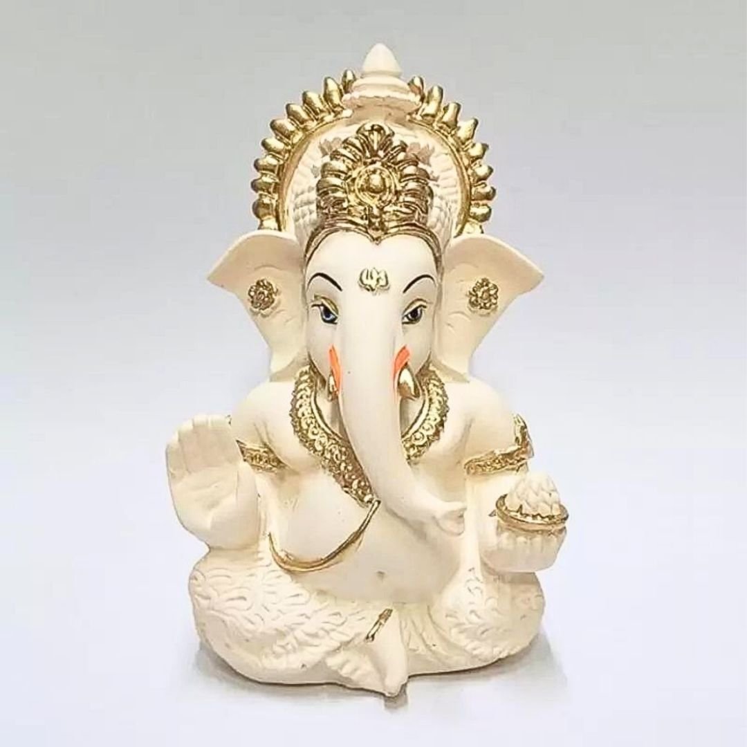 Golden Crown Ganesha Idol, 3.5 Inches