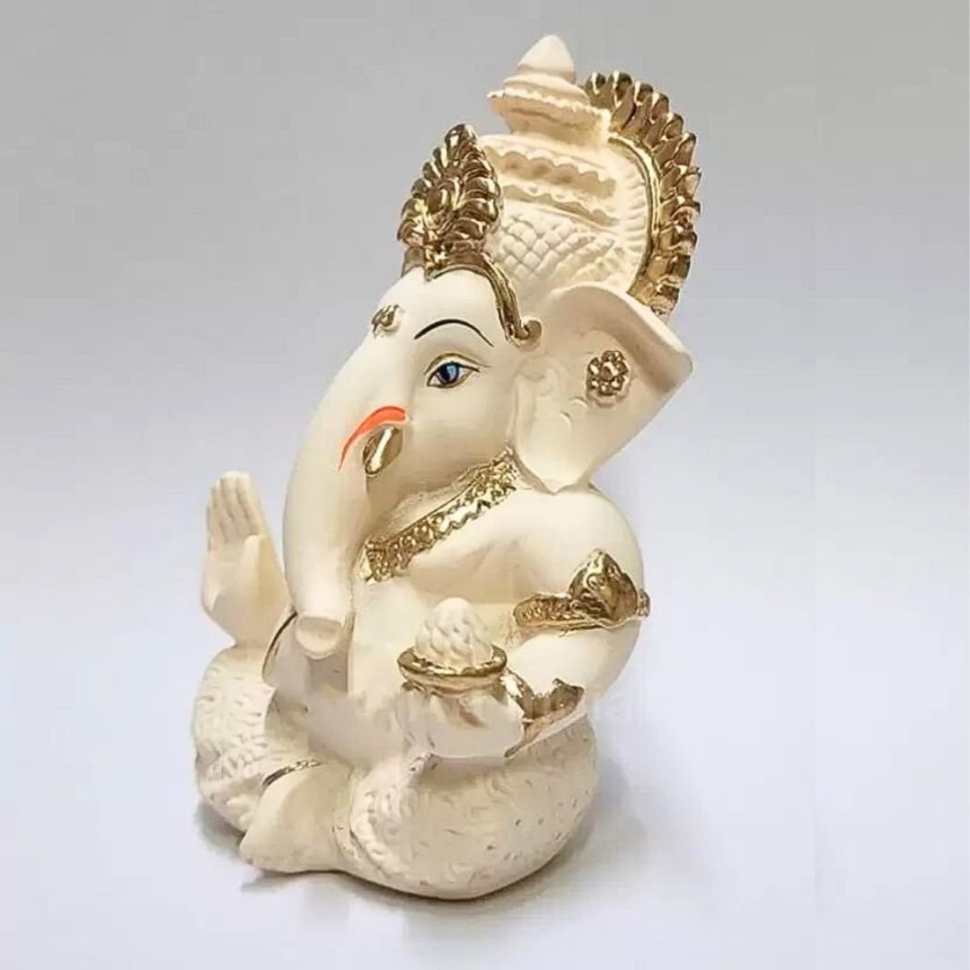 Golden Crown Ganesha Idol, 3.5 Inches - Image 6