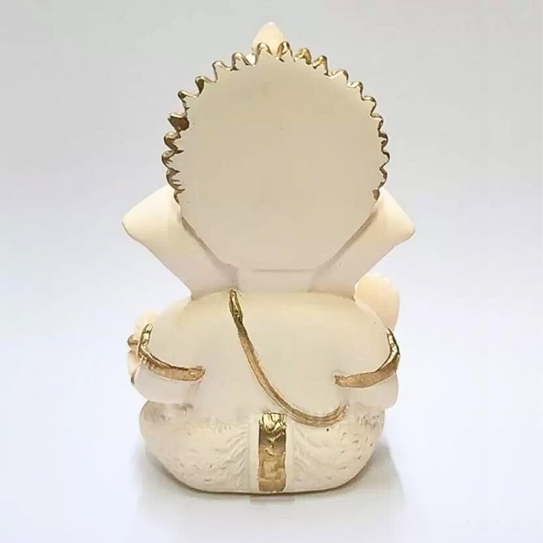 Golden Crown Ganesha Idol, 3.5 Inches - Image 5