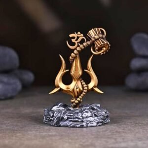 Shiva Trishul with Damru Idol – Black Base Decorative Showpiece for Car Dashboard, Pooja Room & Home Décor (3.9 Inch)