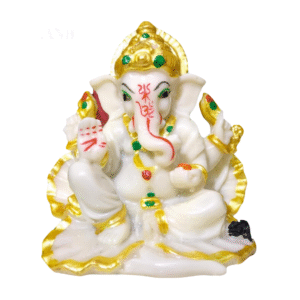 Vinayak Resin Ganesha Idol for Home, Temple & Car Dashboard – Ganesh Murti for Decor & Ganesh Chaturthi Gift