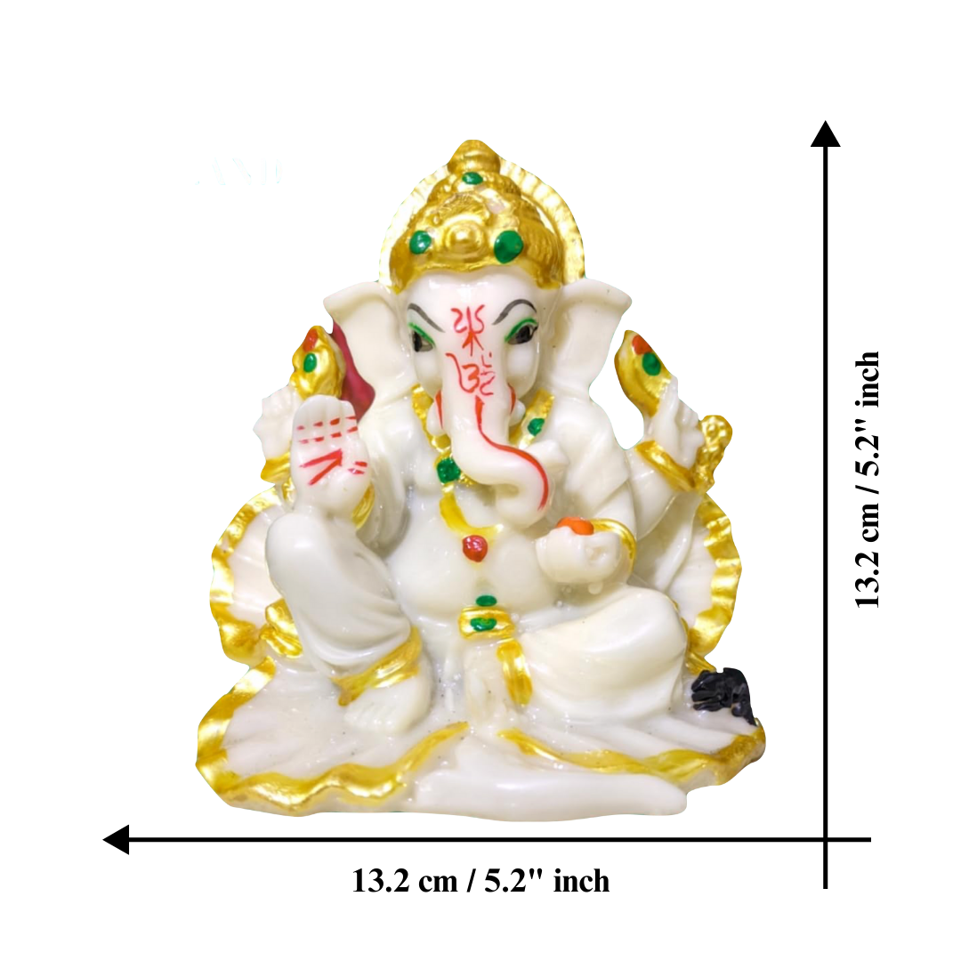 Vinayak Resin Ganesha Idol for Home, Temple & Car Dashboard – Ganesh Murti for Decor & Ganesh Chaturthi Gift - Image 2