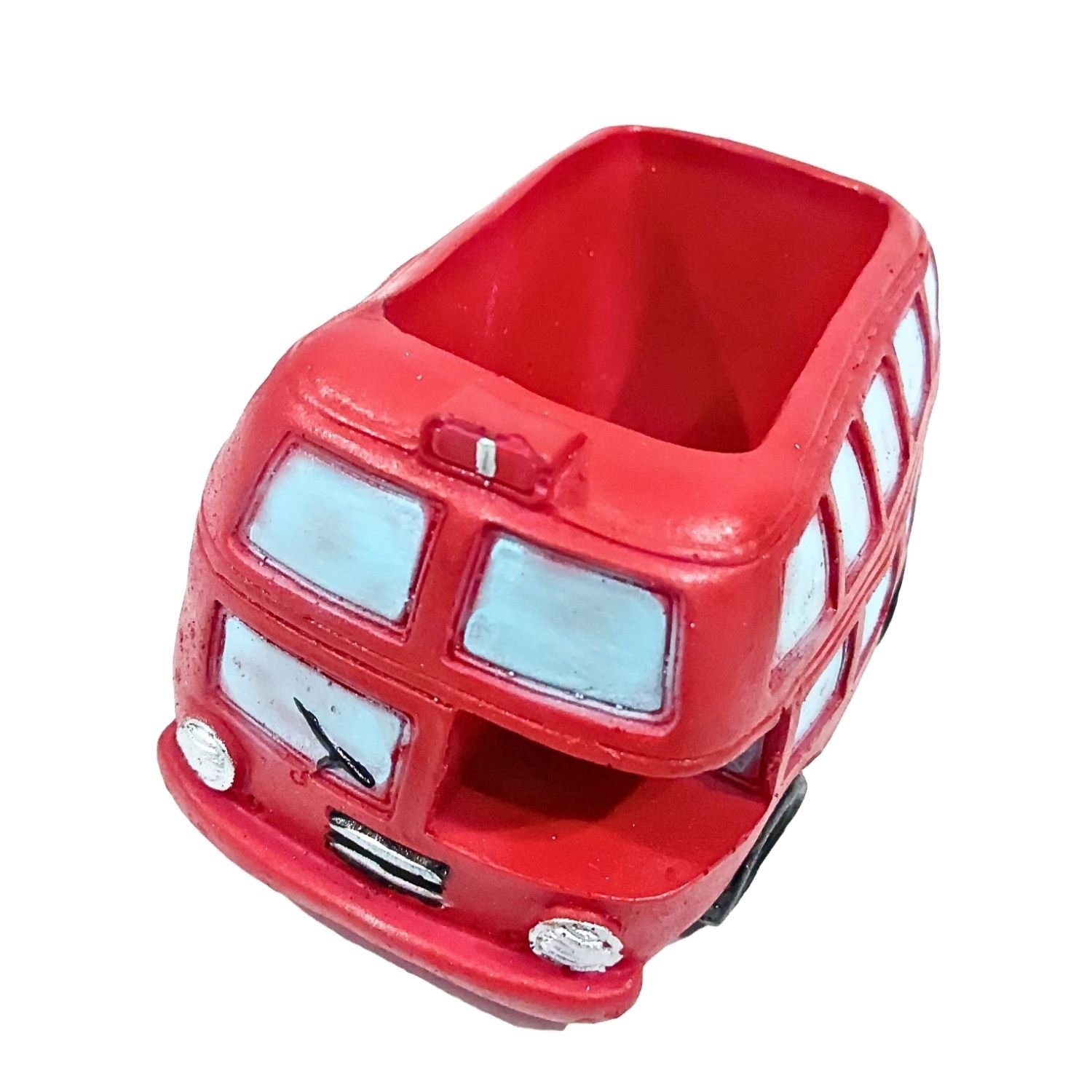 Red Double Decker Bus Pen Holder & Planter - Image 7