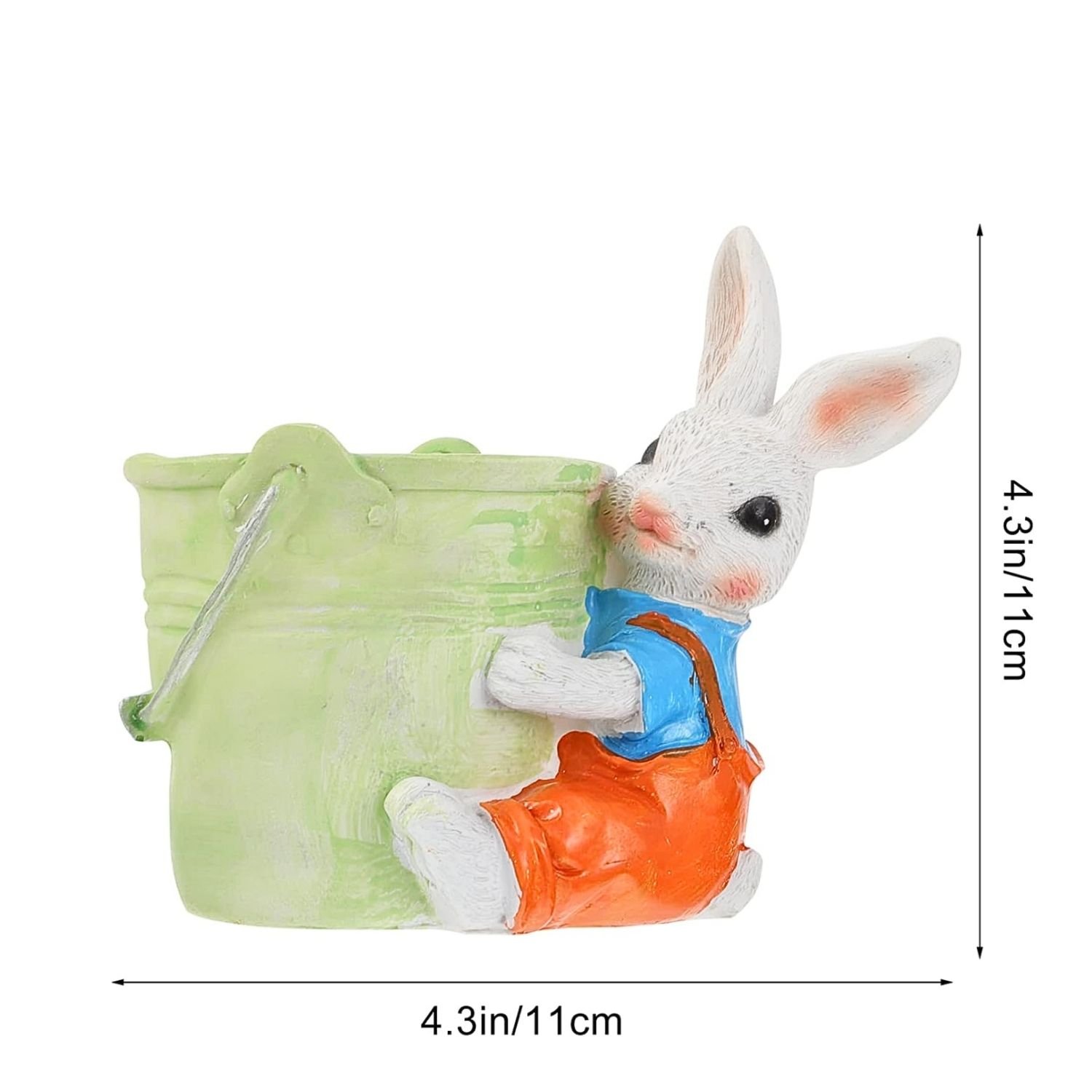 Cute Rabbit with Basket Indoor Planter Pen Holder - Image 5