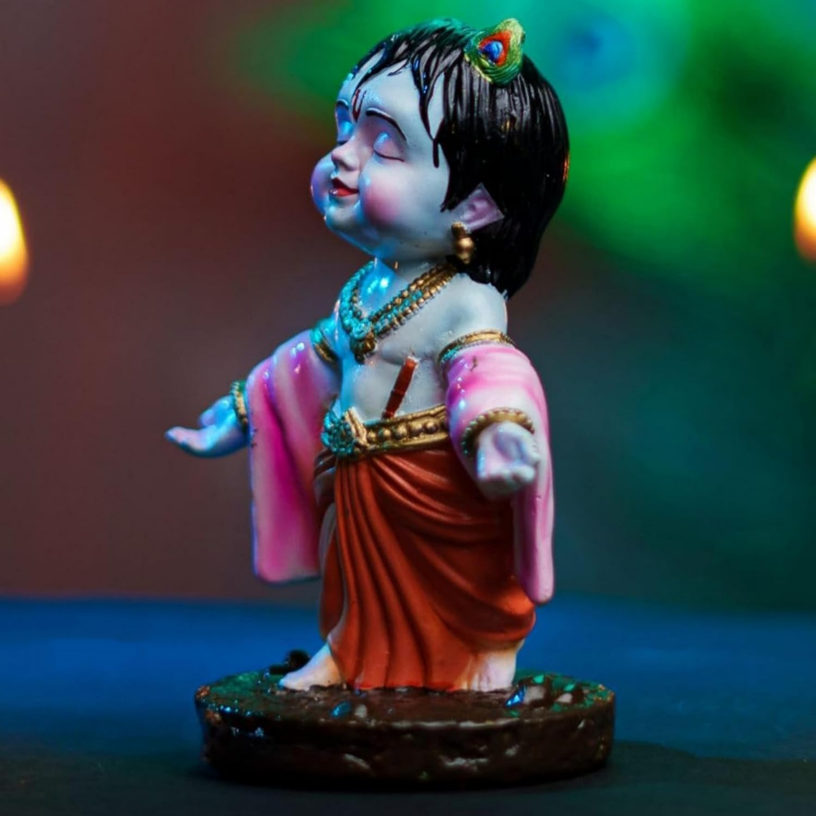 Cute Little Krishna Statue Blue - Image 5