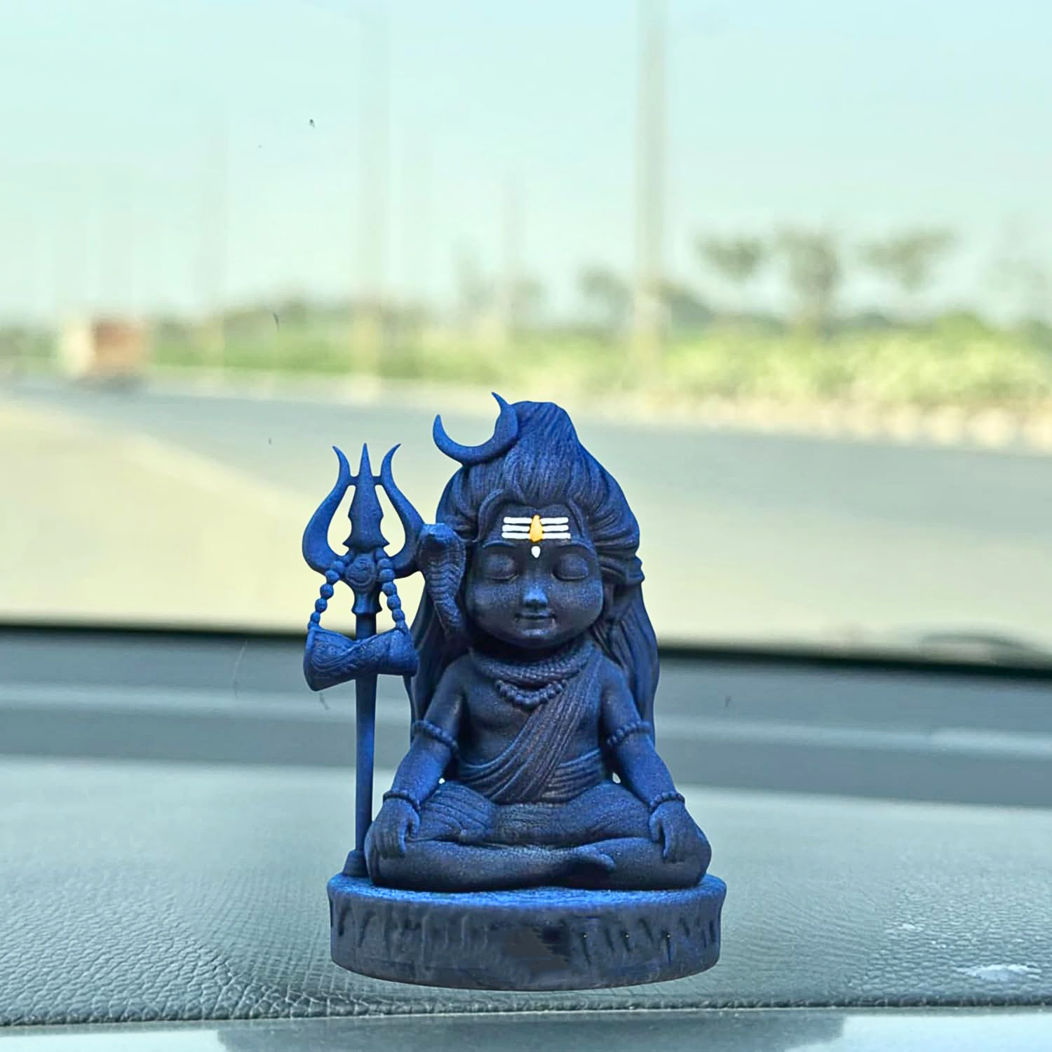 Baal Shiva Idol for Car & Home – Handcrafted Resin Statue (2 Inch, Antique Blue) - Image 2