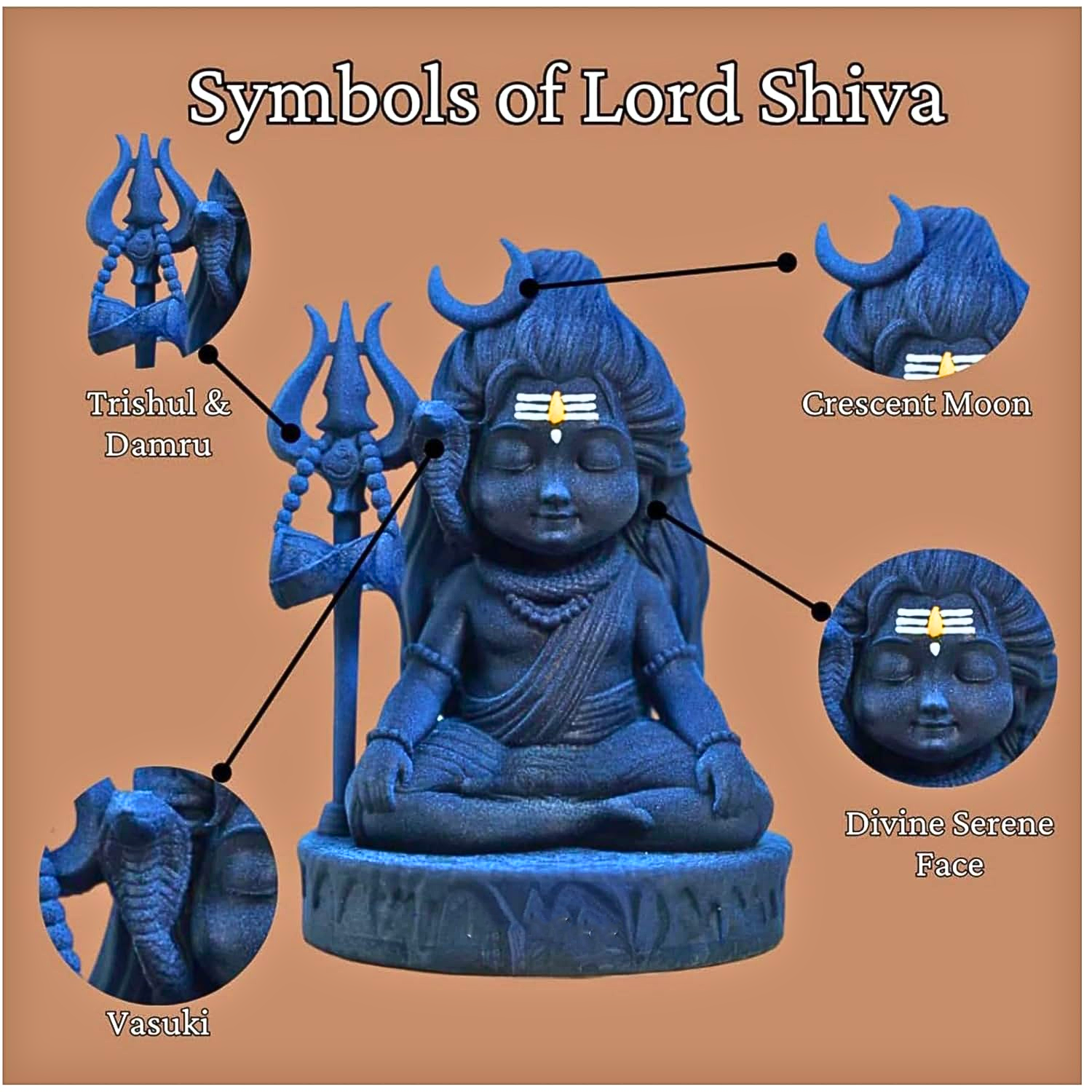 Baal Shiva Idol for Car & Home – Handcrafted Resin Statue (2 Inch, Antique Blue) - Image 8