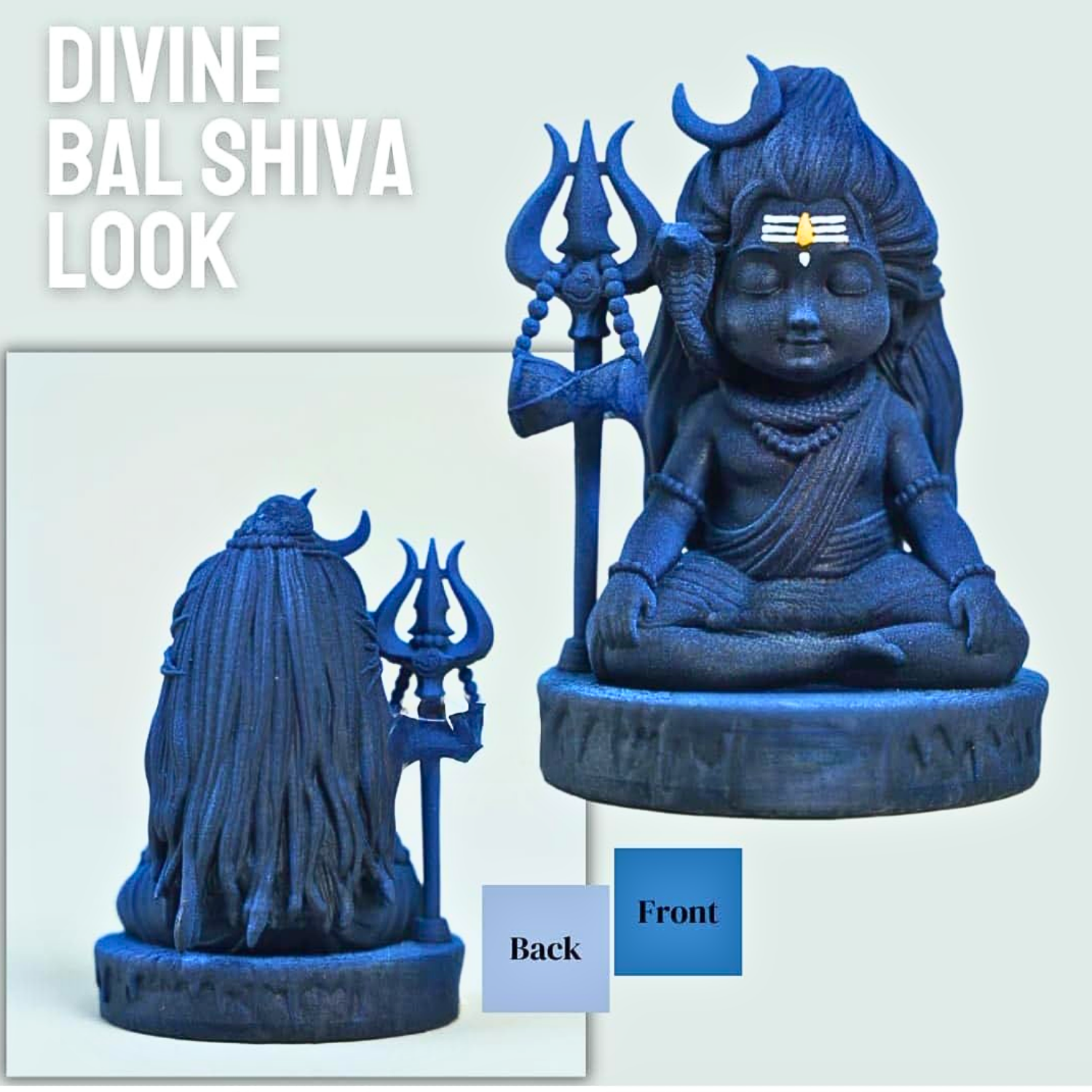 Baal Shiva Idol for Car & Home – Handcrafted Resin Statue (2 Inch, Antique Blue) - Image 7