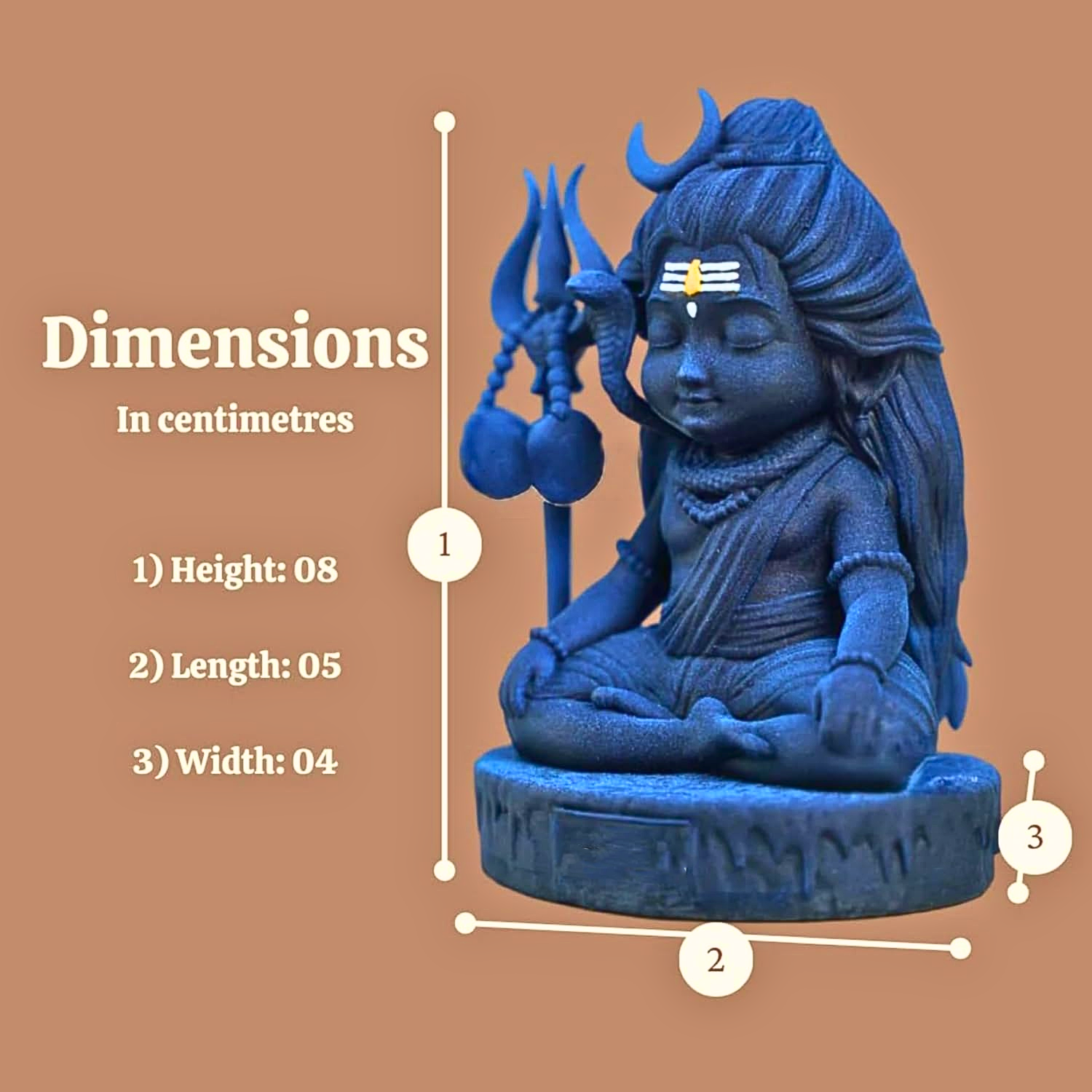 Baal Shiva Idol for Car & Home – Handcrafted Resin Statue (2 Inch, Antique Blue) - Image 6