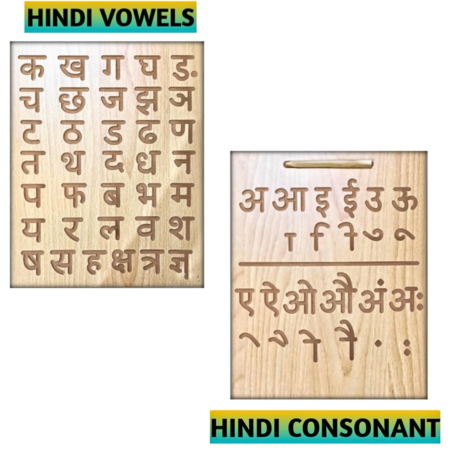 Wooden Alphabet Tracing Board for Kids – Reversible, Educational, Non-Toxic (Hindi Letters) - Image 6