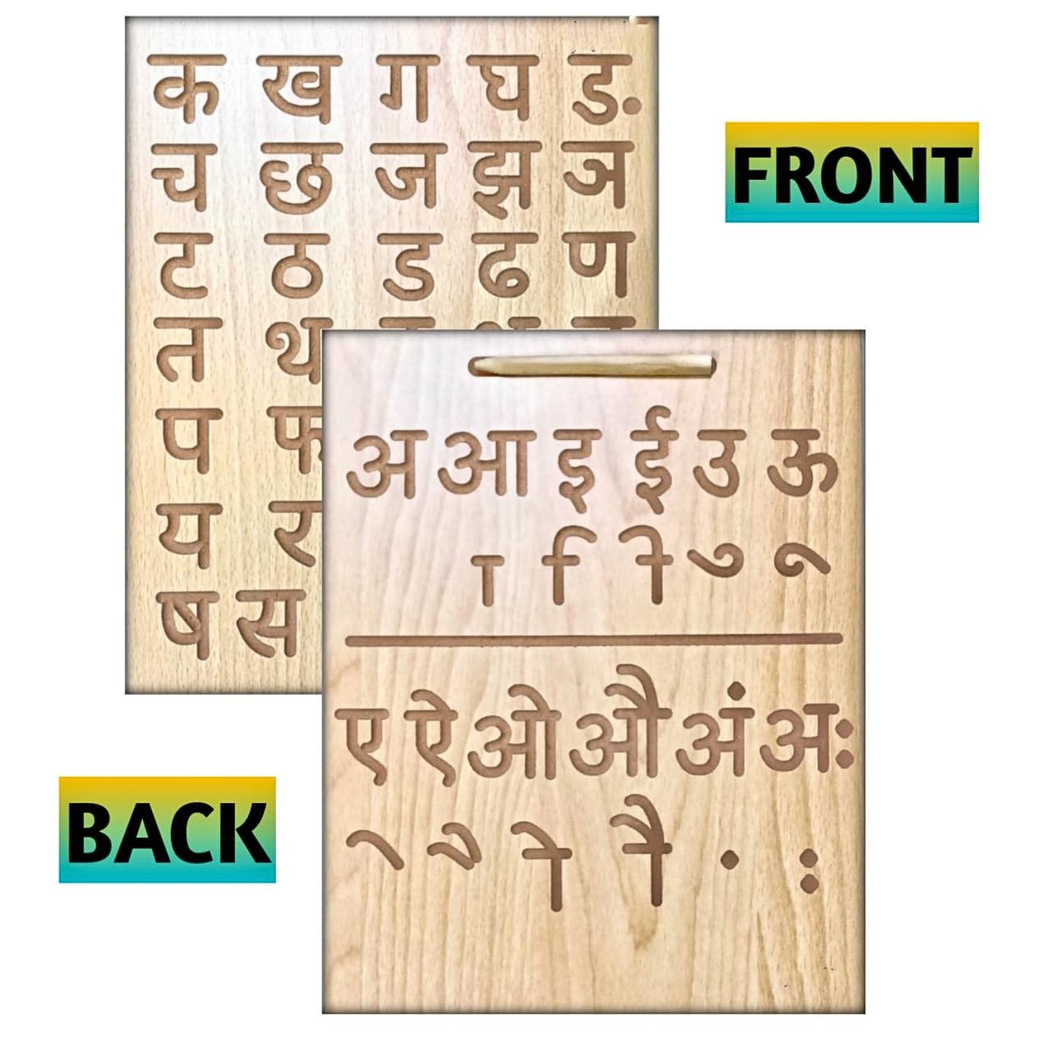 Wooden Alphabet Tracing Board for Kids – Reversible, Educational, Non-Toxic (Hindi Letters) - Image 5