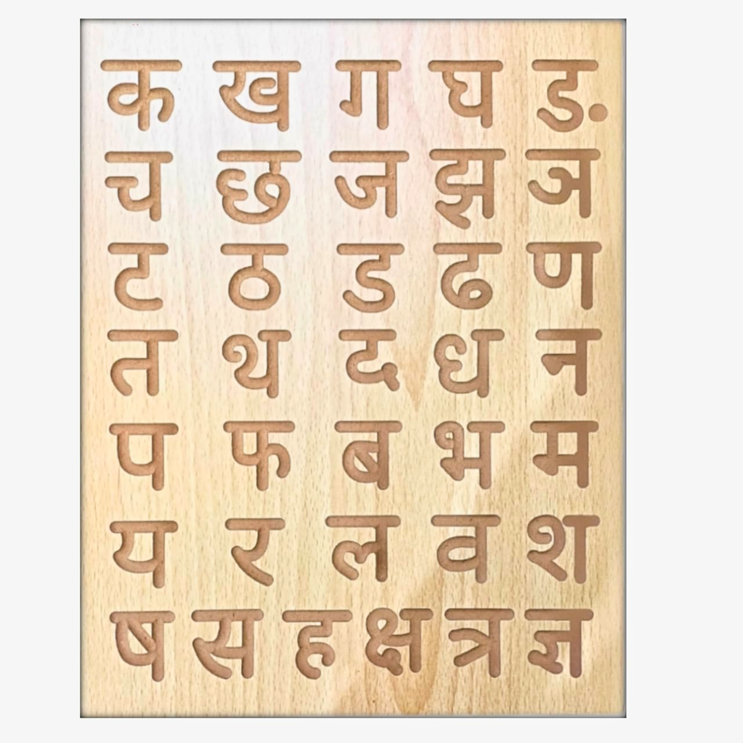 Wooden Alphabet Tracing Board for Kids – Reversible, Educational, Non-Toxic (Hindi Letters) - Image 3