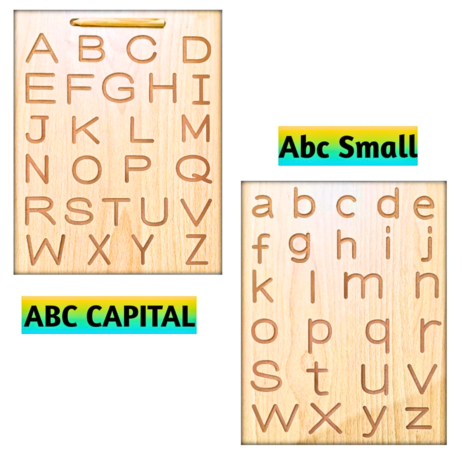 Wooden Alphabet Tracing Board for Kids – Reversible, Educational, Non-Toxic (Abc Upper & Lower Case) - Image 6