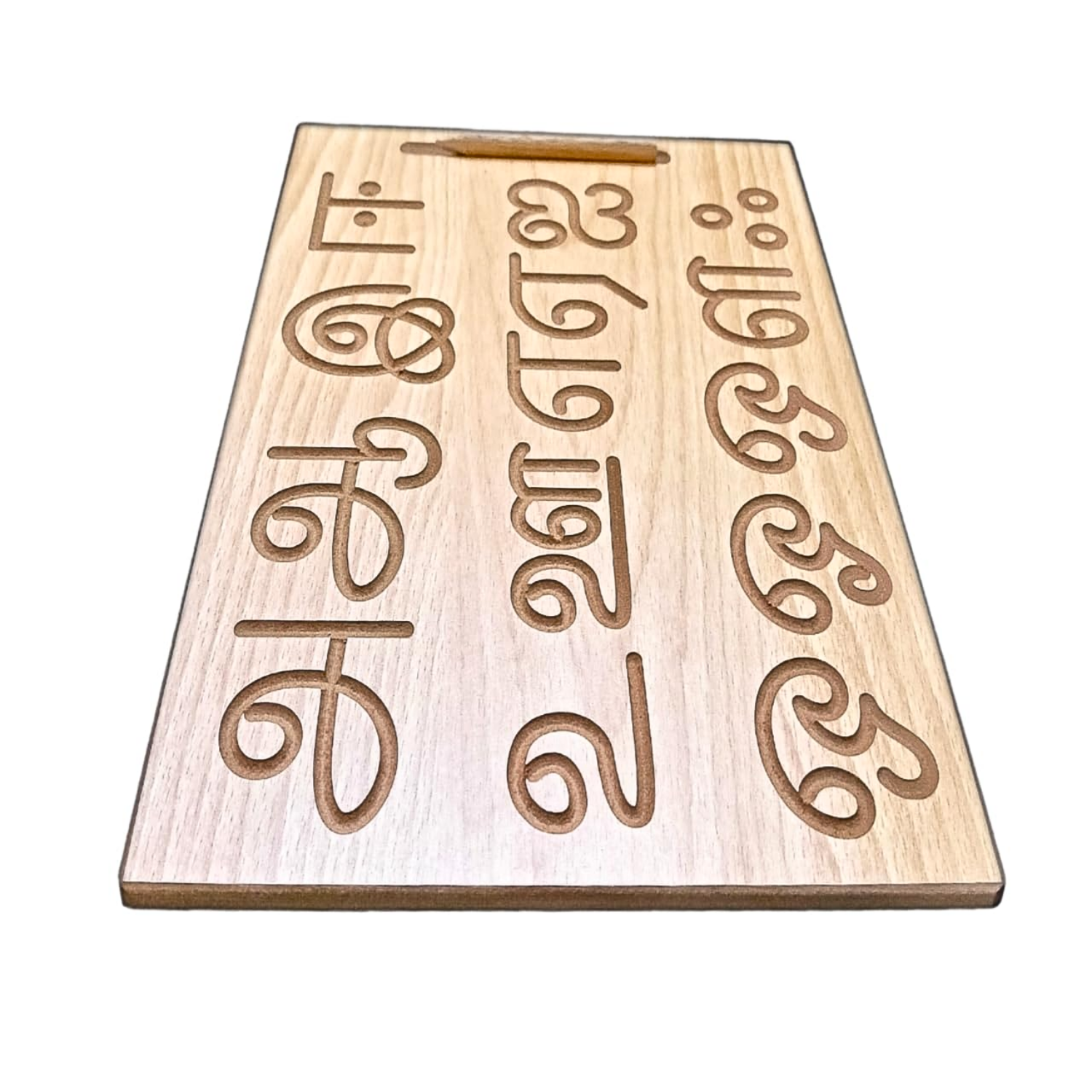 Wooden Alphabet Tracing Board for Kids – Reversible, Educational, Non-Toxic (Tamil consonants and vowels) - Image 3