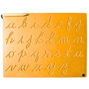 Wooden Tracing Board for Small Cursive English Letter with Dummy Pencil – Educational Writing Toy for Kids (Made in India)