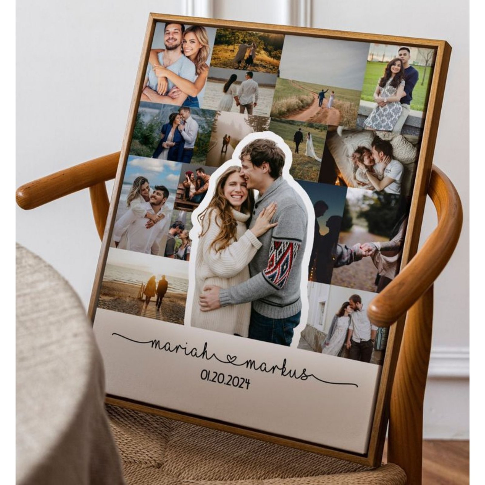 Personalised Couple Photo Frame with Date - Image 2