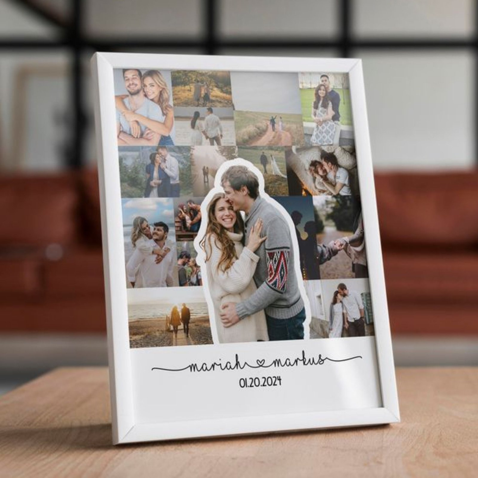 Personalised Couple Photo Frame with Date - Image 4