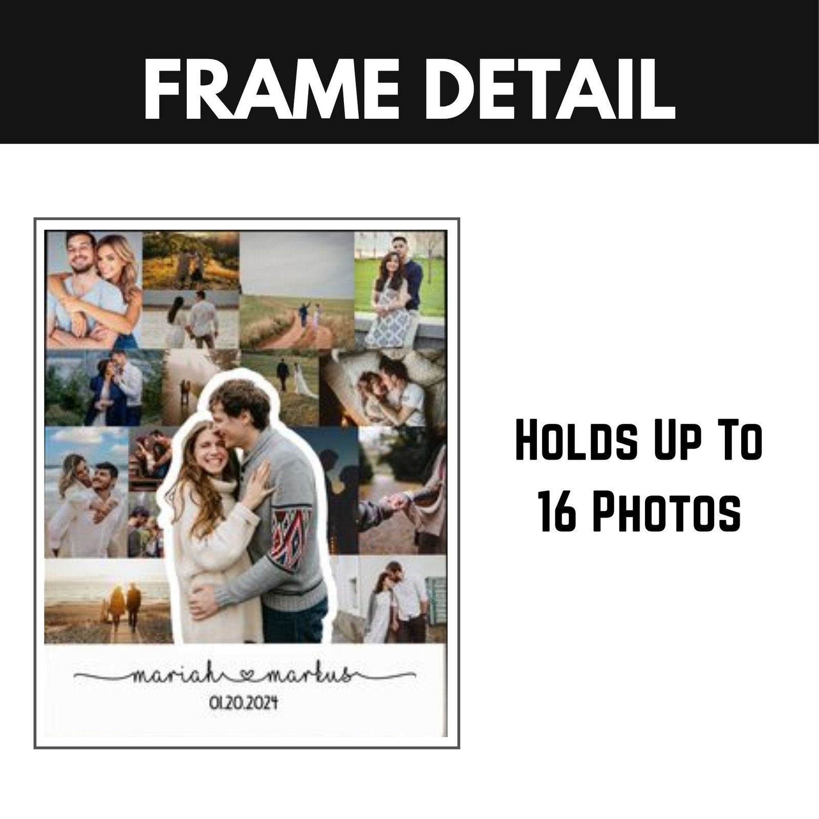 Personalised Couple Photo Frame with Date - Image 5
