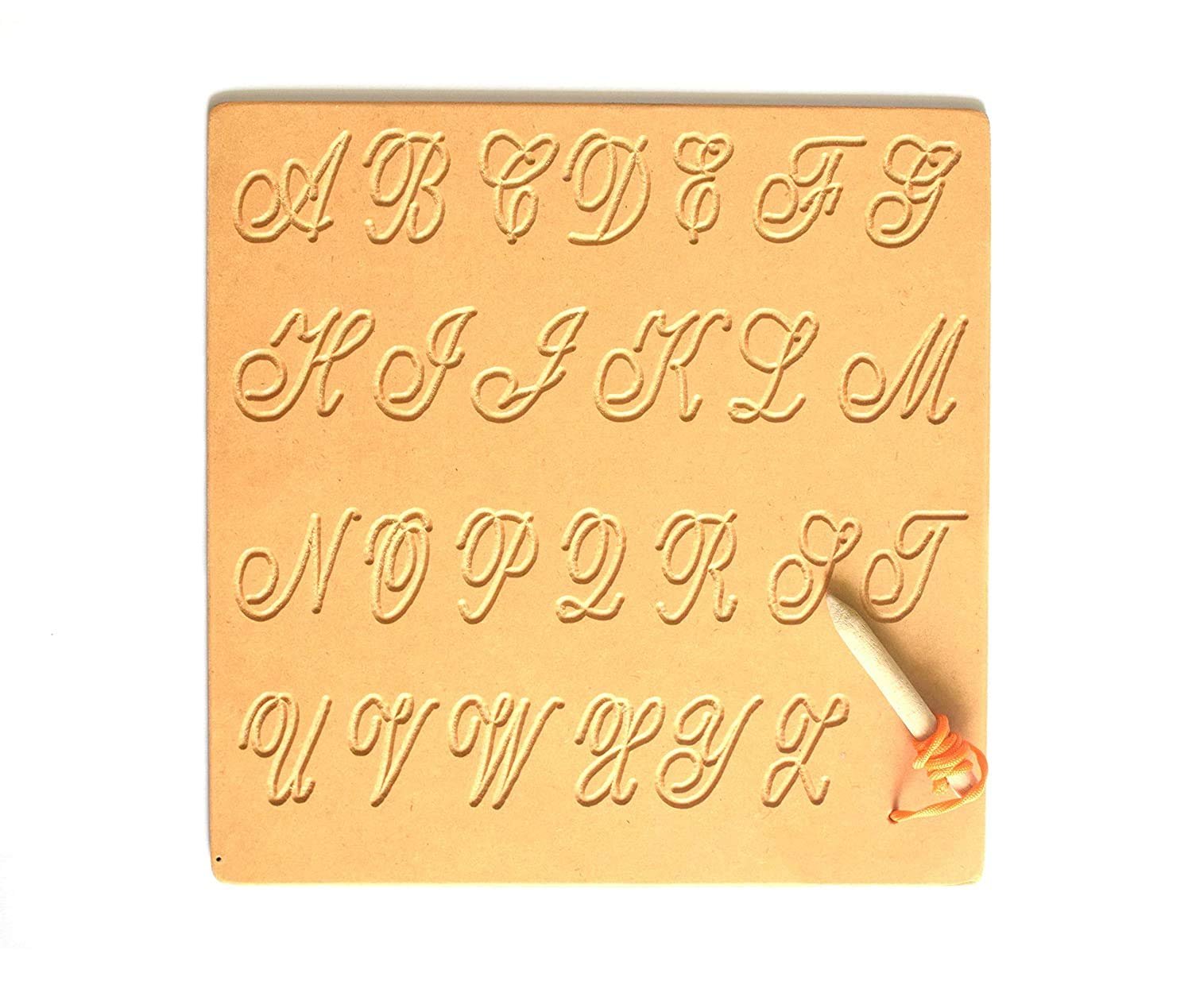 Wooden Tracing Board for Capital Cursive English Letter with Dummy Pencil – Educational Writing Toy for Kids (Made in India)
