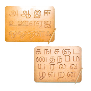 Wooden Tracing Board for Letter with Dummy Pencil Tamil Set of 2– Educational Writing Toy for Kids (Made in India)