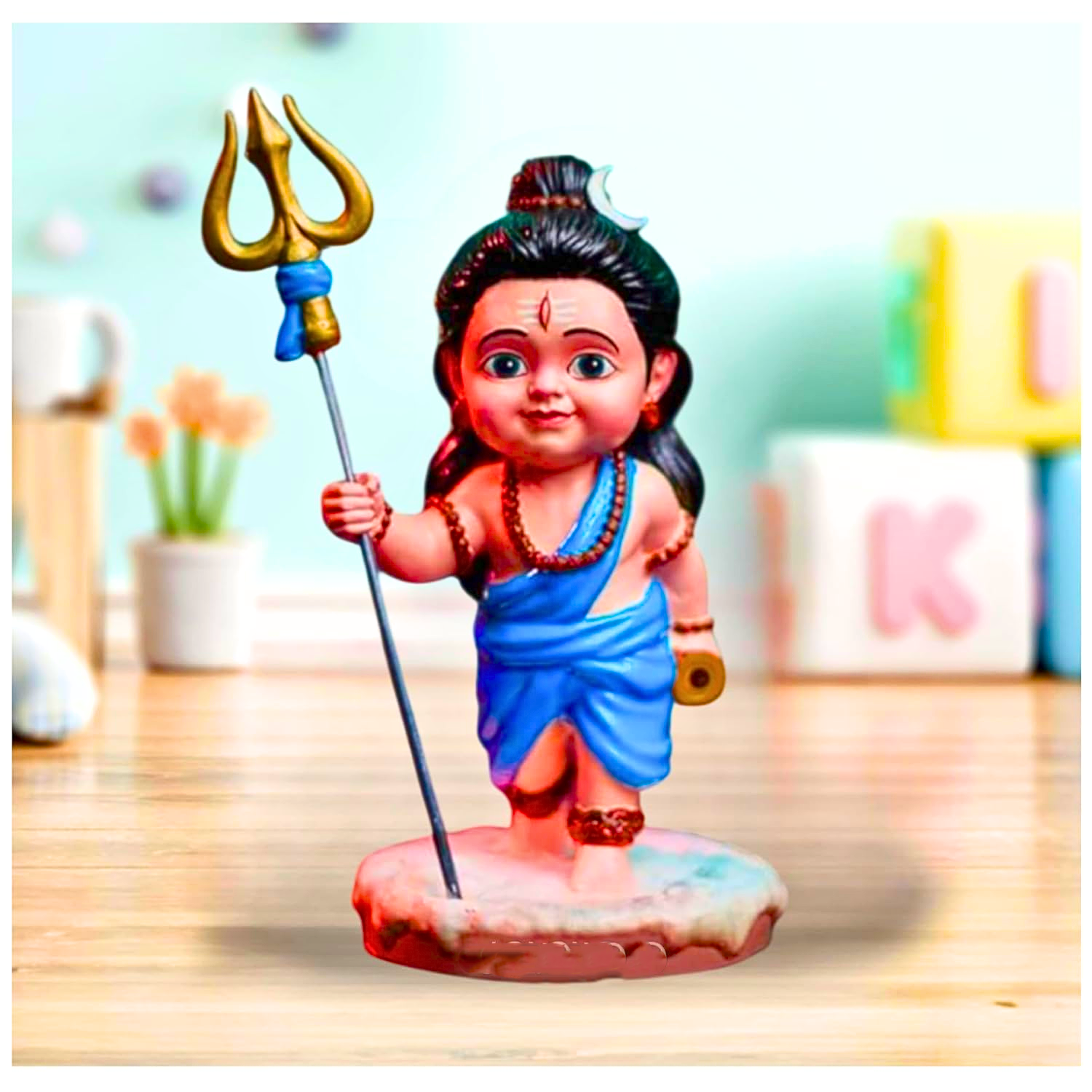 Bal Shiv Idol – Handcrafted Resin Lord Shiva Statue for Home, Temple & Car Decor