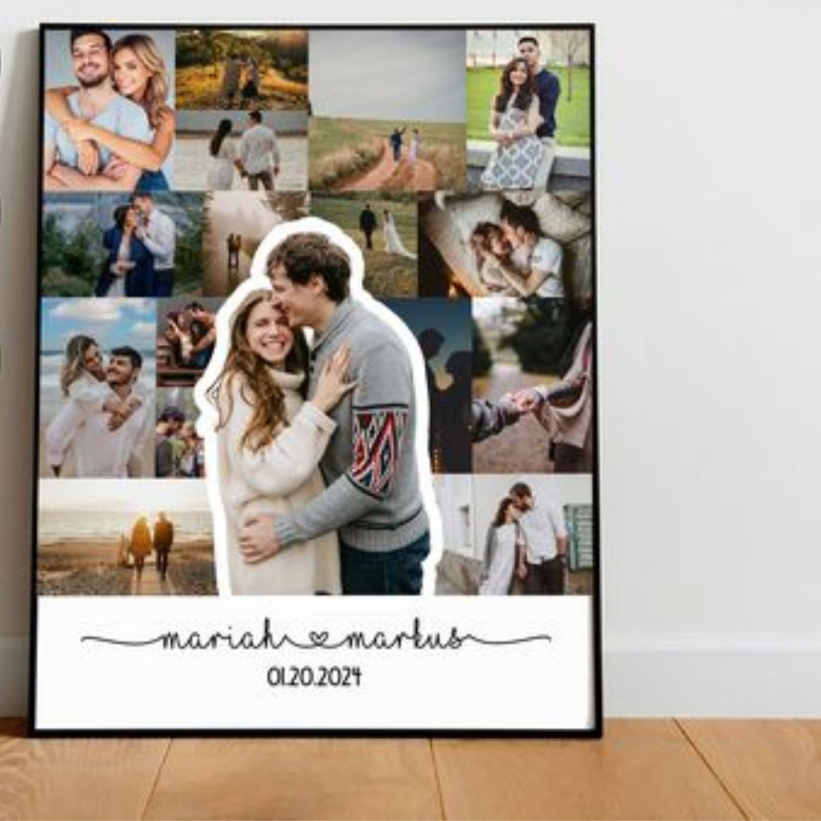 Personalised Couple Photo Frame with Date