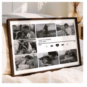 Custom Music Player Photo Frame with Song & Couple Photos | Personalized Spotify Style Frame Gift for Couples, Anniversary & Valentine’s Day