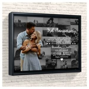 Custom Anniversary Photo Frame with Couple Name, Date & Love Message | Personalized Romantic Gift for Husband, Wife & Couples